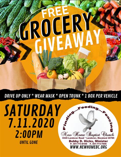 Free Grocery Giveaway | New Home Baptist Church