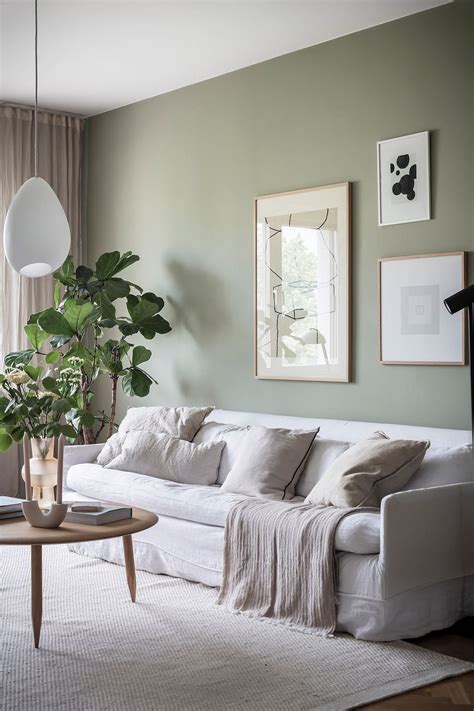 Minimalist Living Room With Sage Green Walls Coco Lapine Design
