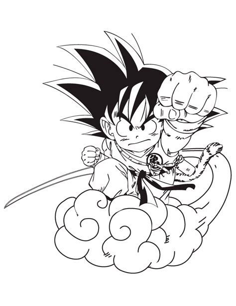 Beautiful dragon ball z coloring page to print and color : Goku coloring pages