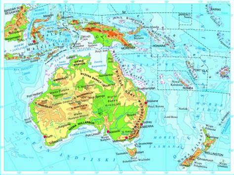 ŚwiatPodróży.pl :: Atlas :: Australia i Oceania : mapa fizyczna on-line