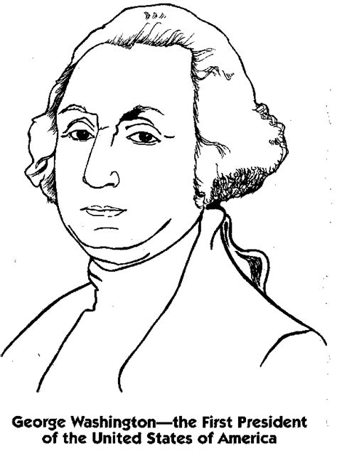 President george washington coloring pages download and print for free