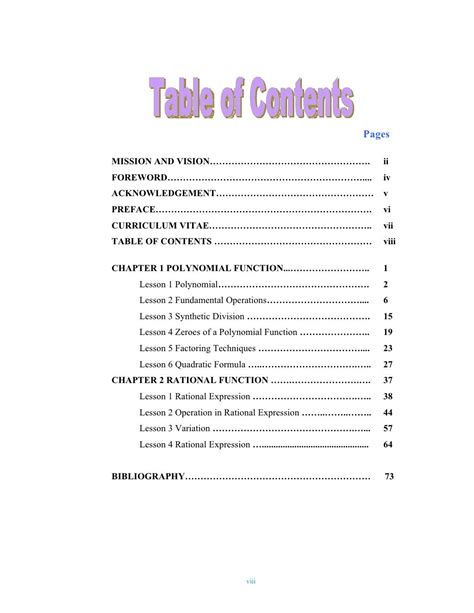 003 Table Of Content
