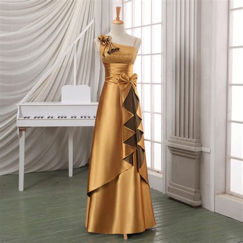luxury gold long formal evening dress long satin evening dress designed evening dress formal