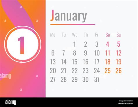 January month calendar 2020 concept banner. Cartoon illustration of January month calendar 2020 ...