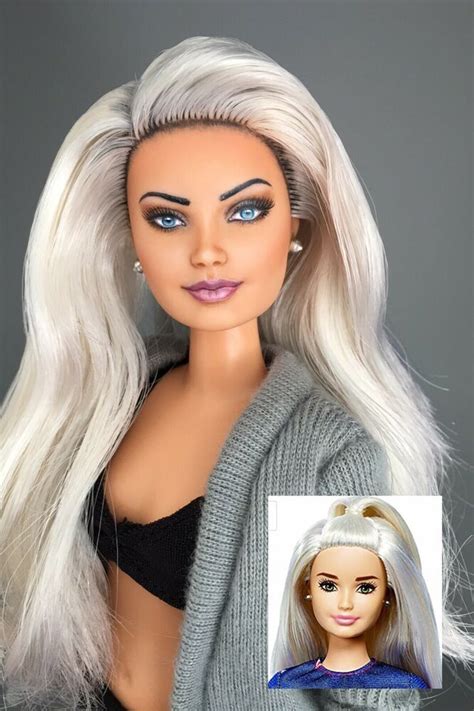 Ooak Custom Repaint Enhanced Barbie Fashionistas Curvy Doll 63 Platinum Pop 685984206558 Ebay