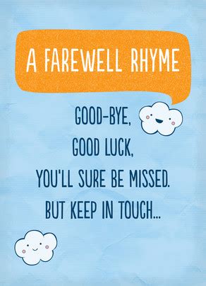 Ksoo starts filming for his movie in 10 days. Farewell Rhyme Congratulations Card | Cardstore