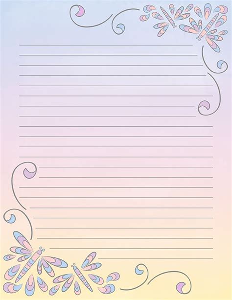 Free Printable Purple Butterfly Stationery In  And Pdf Formats The Sta
