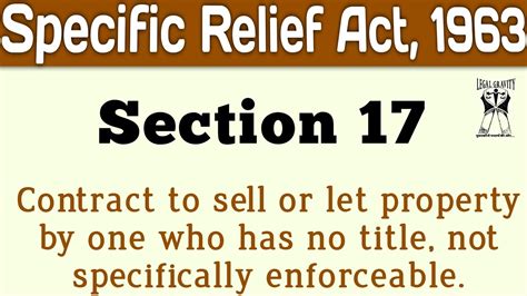 Section 17 Specific Relief Act 1963 Youtube