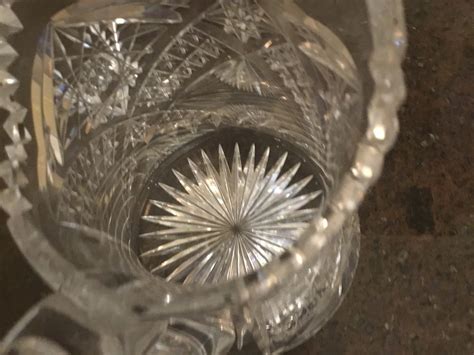 Vintage American Brilliant Cut Glass Crystal Water Pitcher Etsy
