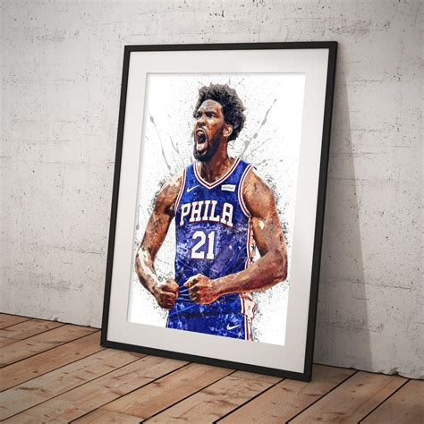 Joel Embiid Poster Philadelphia 76ers Wall Art Printable Etsy