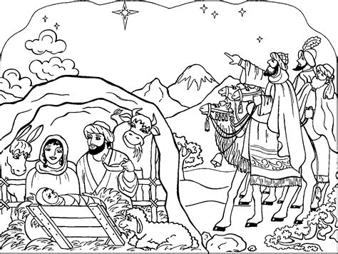 Coloring Pages Of Nativity Scenes For Kids Nativity Coloring Pages