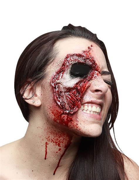 Fausse blessure peau du visage arrachée adulte Halloween : Deguise-toi