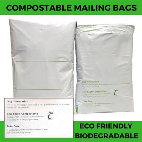Compostable Mailing Bags 100 Biodegradable Eco Plant Starch Packing