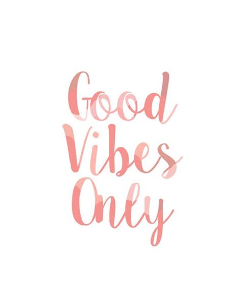 Good Vibes Only Coral Typography Print Good Vibes Quote Printable