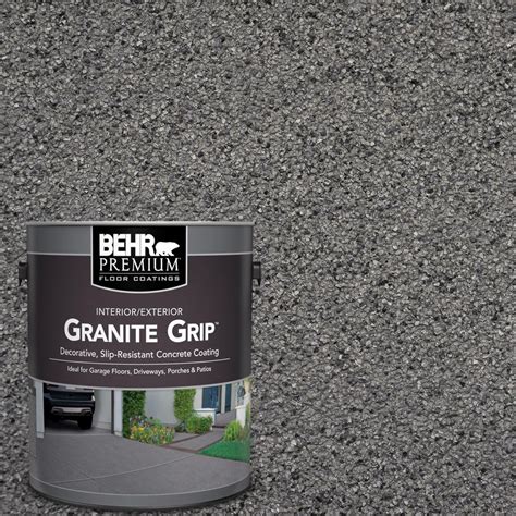 Apparently this product is somewhat difficult to apply, as the little beads of color it contains have to be literally pressed out flat using a short nap adhesive roller. BEHR Premium 1 gal. Gray Granite Grip Decorative Flat ...