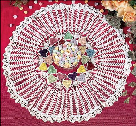 Y082 Crochet Pattern Only Valentine Candy Hearts Doily