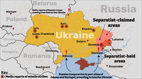 Ukraine Invasion Map Where Russias Troops Have Attacked In The War So