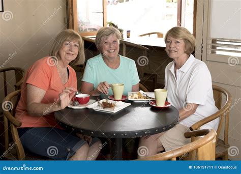 Group Of Three Lovely Middle Age Senior Mature Women Girlfriends