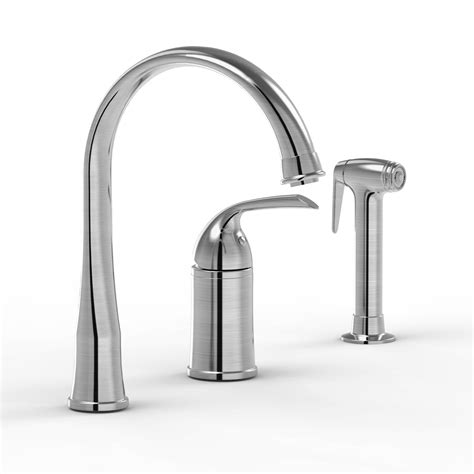Temperature and volume are controlled by using both handles, one for hot and one for cold. 3 Hole Kitchen Faucet With Pull Out Sprayer