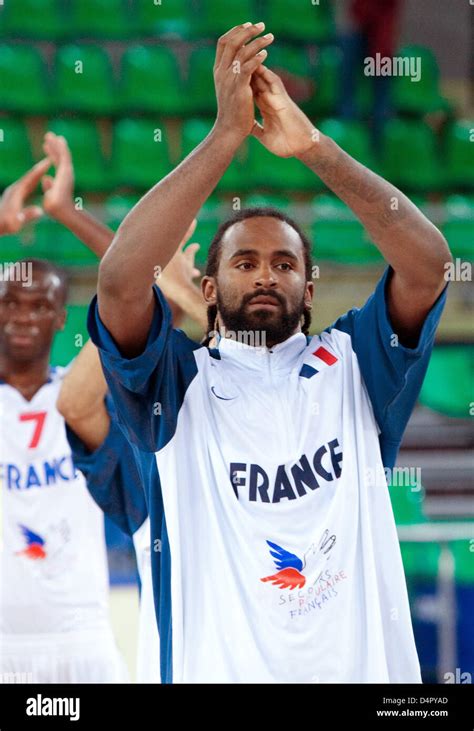 Frances Ronny Turiaf Cheers After The Basketball European