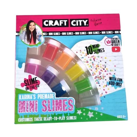 Craft City Karinas Premade 10 Mini Slimes Customize Ready To Play