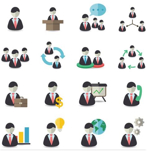 Business People Icons 3 Vector Free Download