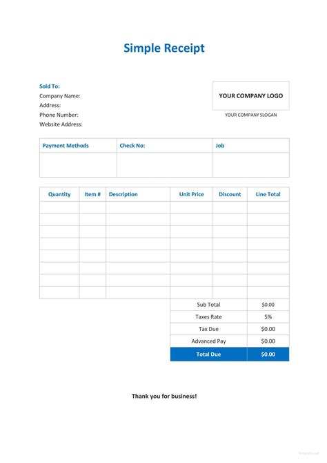 Excellent Full Size Printable Cash Receipt Medical Template Glamorous