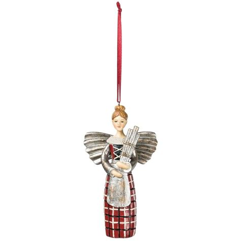 Beautiful Scottish Angel Resin Christmas Ornament 5 Tall By