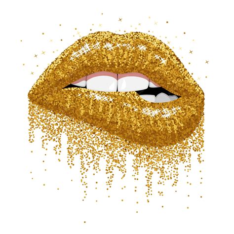 Premium Vector Abstract Glitter Gold Sparkles Open Mouth With Color