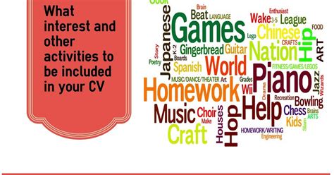 Resumeae Interests And Other Activities To Be Included In Your Cv