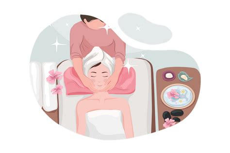 Best Premium Masseur Doing Massage On Woman Body In The Spa Salon Illustration Download In Png