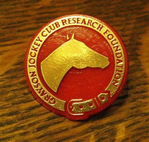 Grayson Jockey Club Lapel Pin Vintage Horse Equine Research