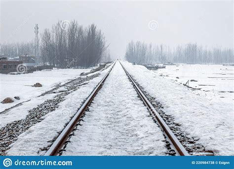 Snow Covered Banihal â€ Baramulla Train Track After Receiving Seasons