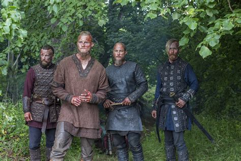 Vikings Ragnar And Bjorn With Harald Finehair And Halfdan The Black Watch Vikings Vikings Tv