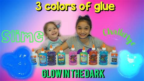 3 Colors Of Glue Slime Challenge Youtube