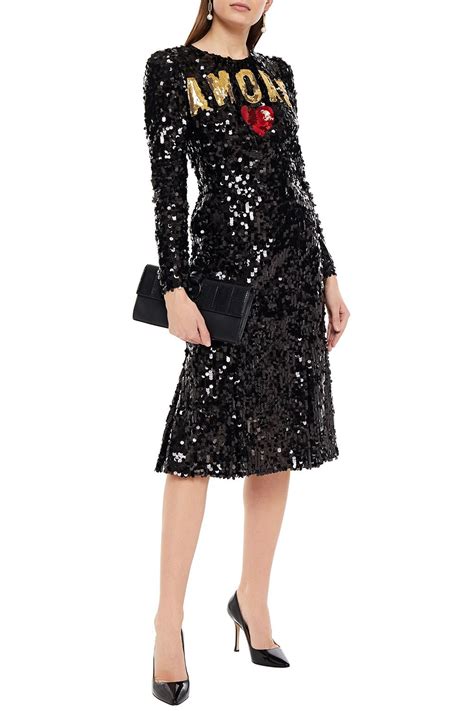 Dolce Gabbana Sequined Tulle Dress The Outnet
