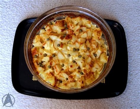 What are the ingredients in this potato egg casserole? Food Replicator, Miles O'Brien's potato casserole