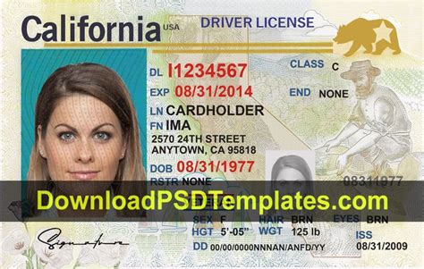California Drivers License Template New Download Ca Psd Download