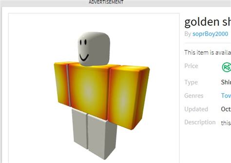 Golden Roblox Shirt