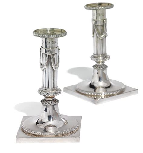 352 A Pair Of German Silver Dressing Table Candlesticks Frederick