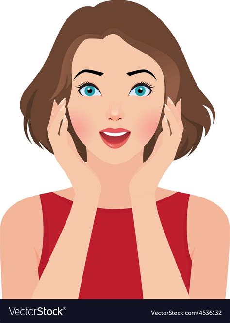 Portrait Of A Beautiful Surprised Girl Royalty Free Vector Pop Art