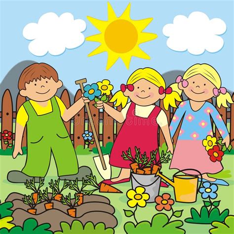 Maybe you would like to learn more about one of these? Kinder und Garten vektor abbildung. Illustration von zaun ...
