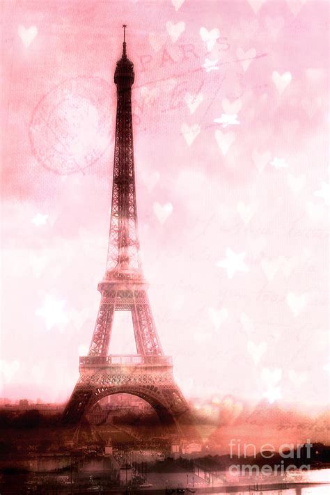 Paris Pink Eiffel Tower Shabby Chic Paris Dreamy Pink Eiffel Tower