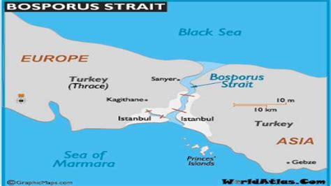Bosphorus Strait On World Map Map