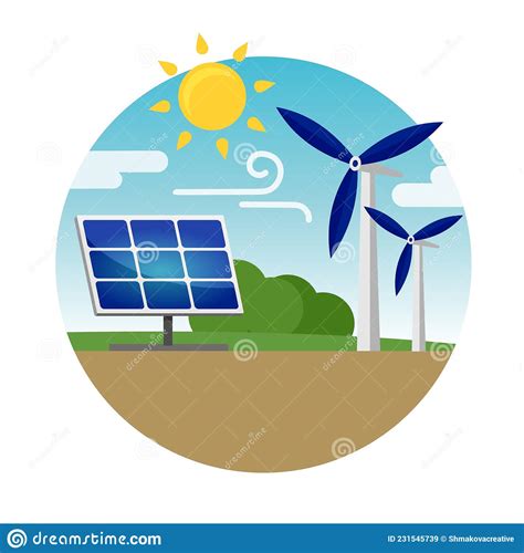 Energia Alternativa Limpa Proveniente De Fontes Renováveis De Energia Solar E Eólica Painéis