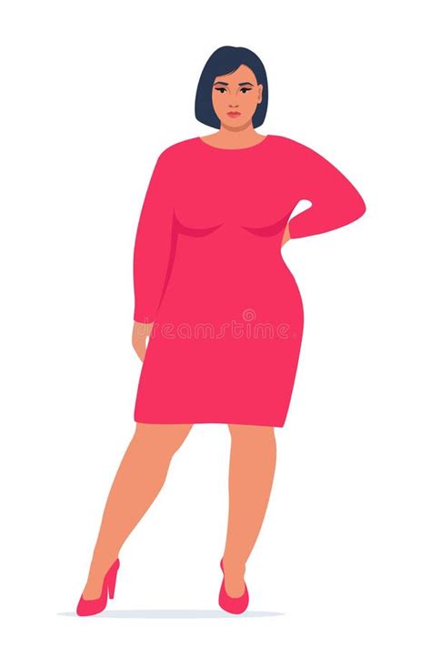 Body Positive Woman Plus Size Female Character Attractive Curvy