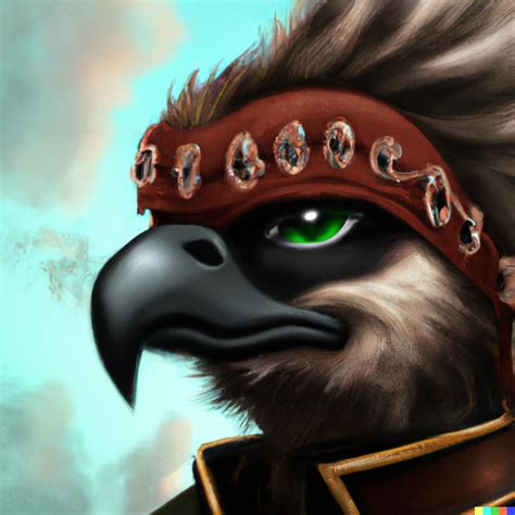 Anthropomorphic Black Kiteraven Wokou Digital Art Fursona Art High