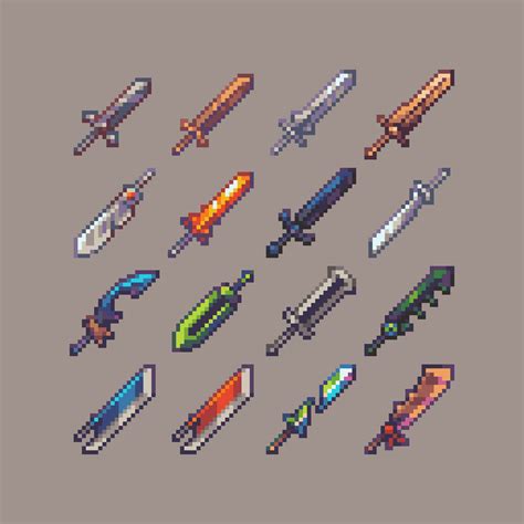Artstation Rpg Pixel Art Icon Collection One Handed Swords