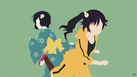 wallpaper illustration monogatari series anime cartoon vector araragi karen araragi