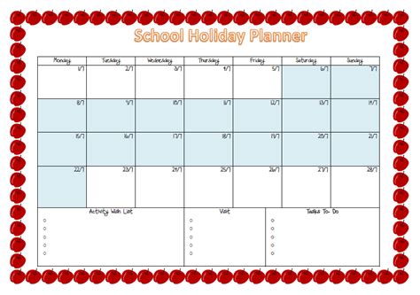 8 Holiday Planner Templates Excel Templates